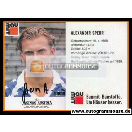 Autogramm Fussball | FC Admira Wacker Wien | 1990 | Alexander SPERR